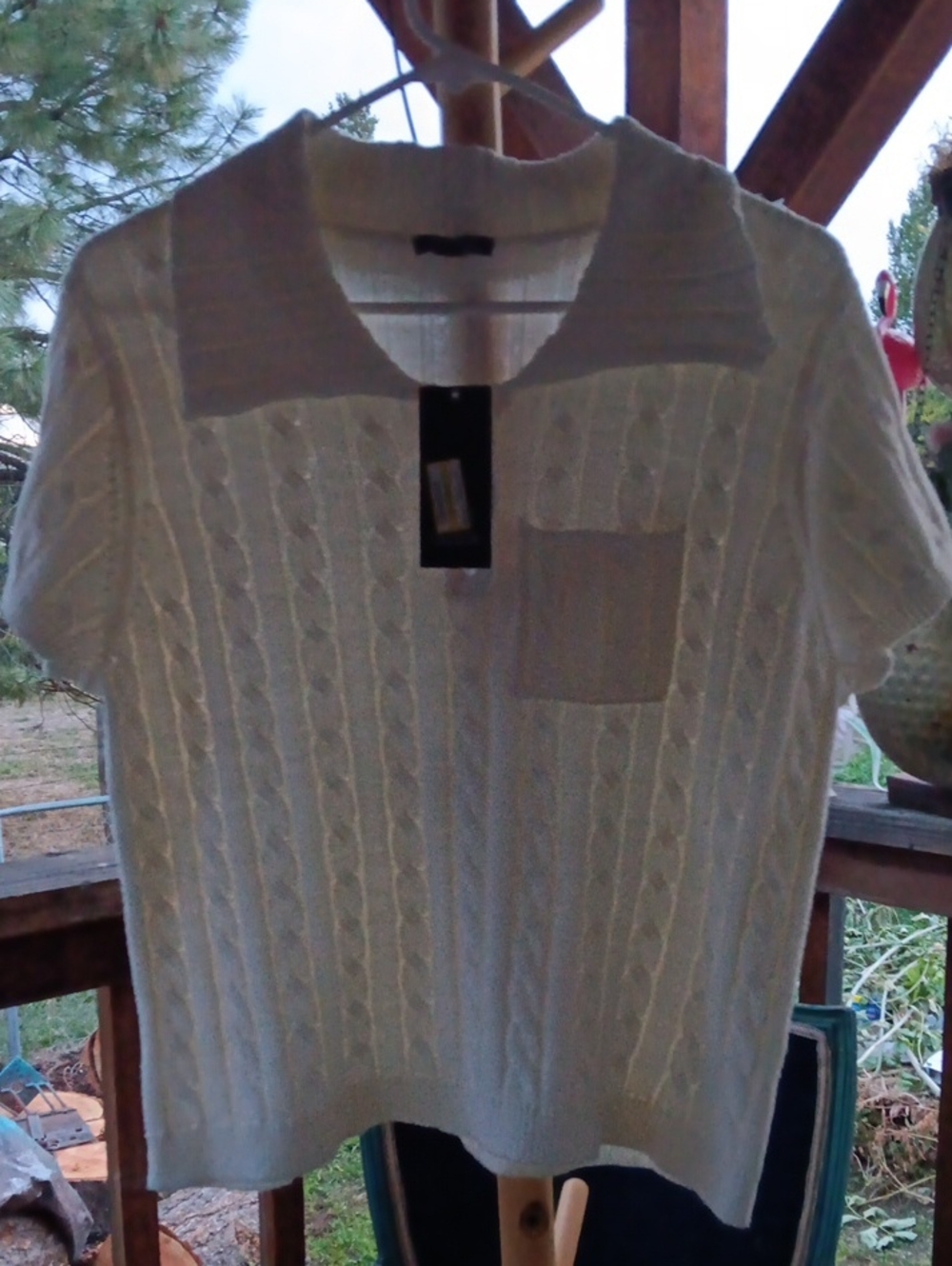 Wild fable White Cable Knit Short Sleeve